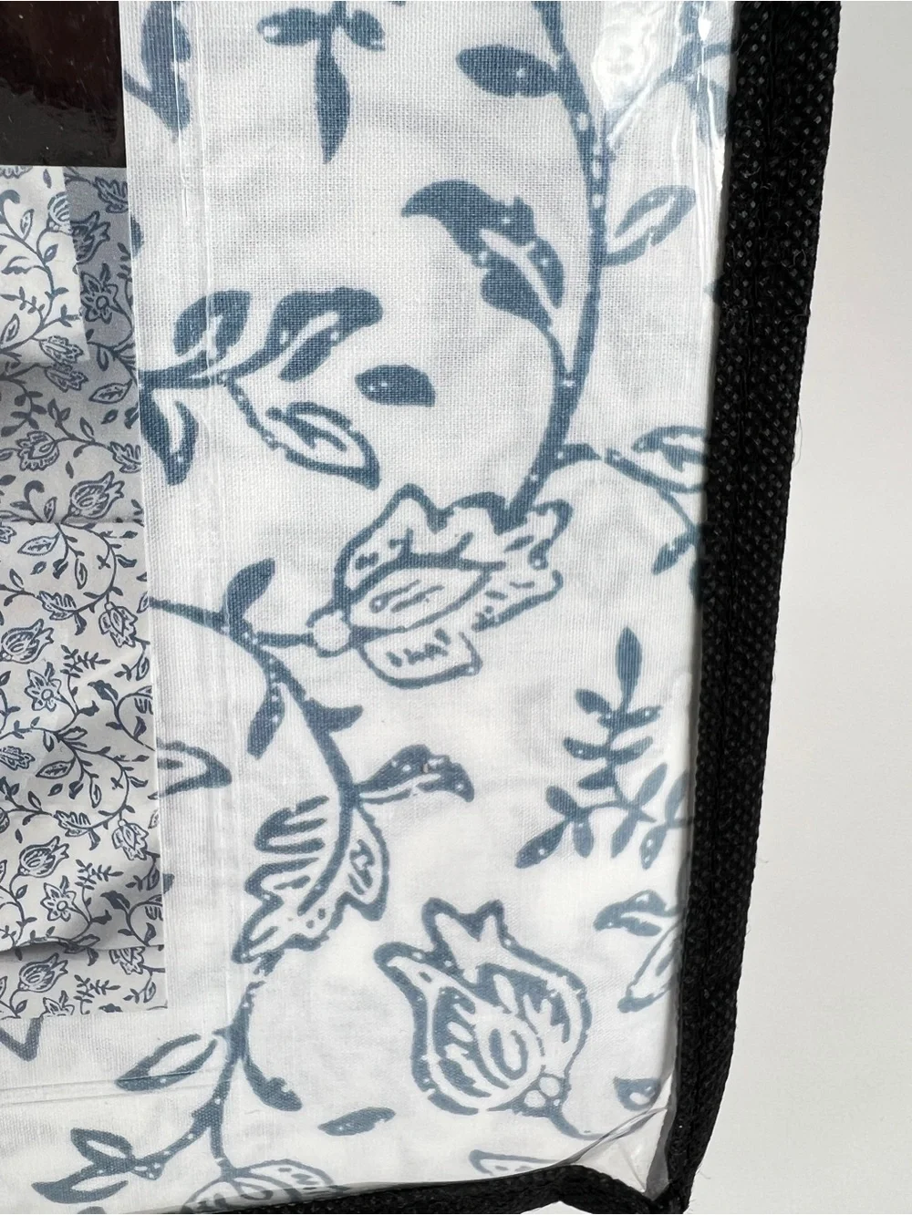 Wamsutta Dream Zone Queen Sheet Set White with Blue Floral 100% Cotton 6 Pc NEW